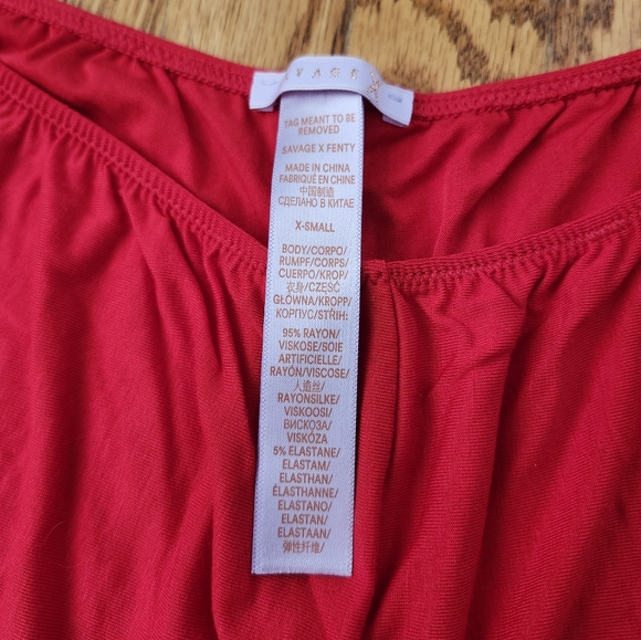 Savage X Fenty Lingerie Pyjama Set in Red - Picture 10 of 10
